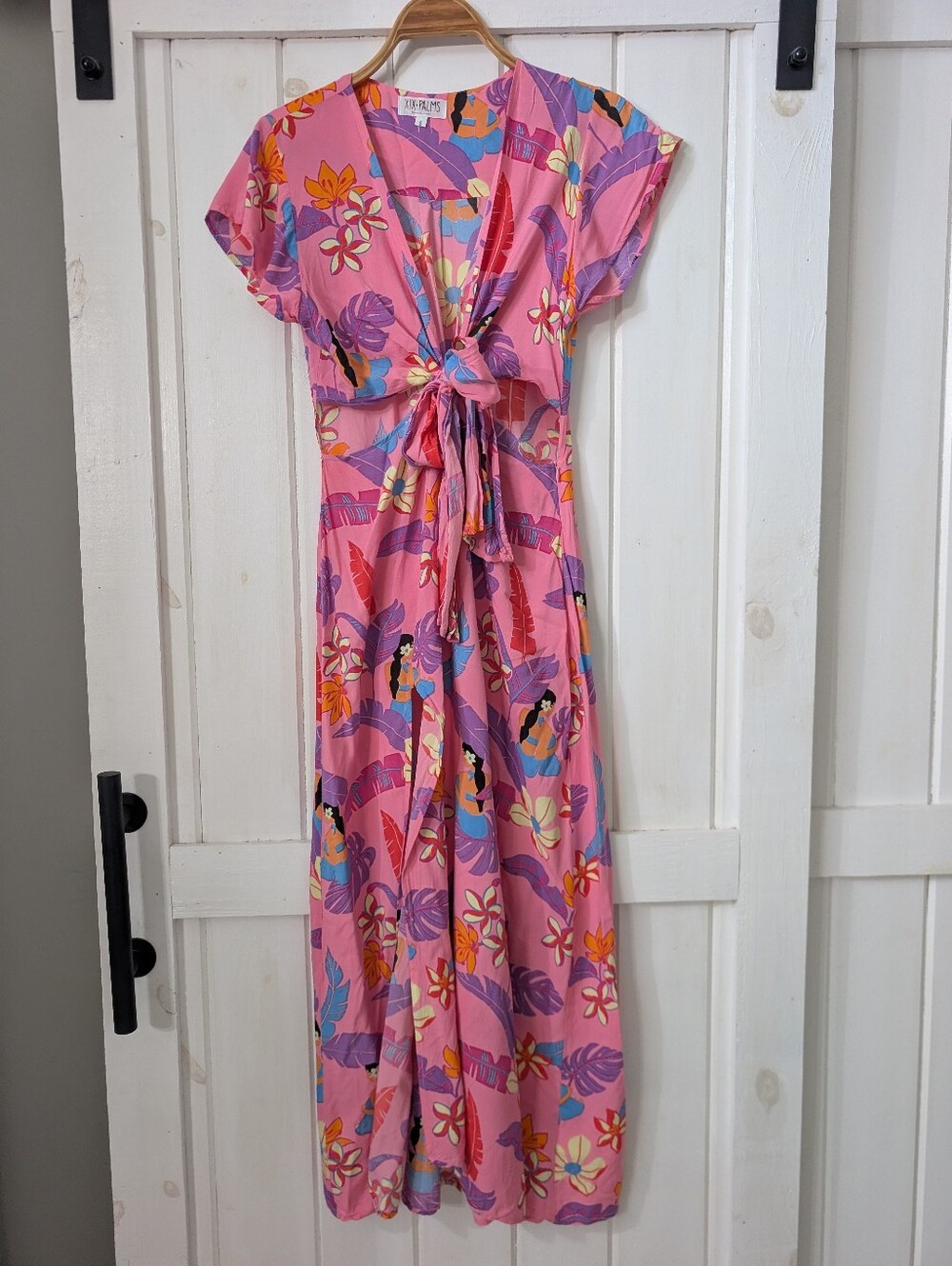 XIX Palms Kohala Cut Out Maxi Dress Colorful Size S